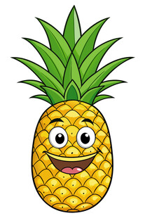 可爱微笑菠萝卡通形象