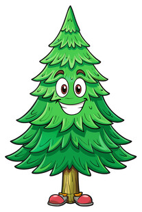 可爱拟人化圣诞树形象