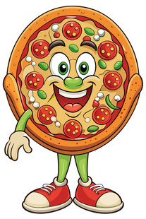 可爱披萨卡通形象