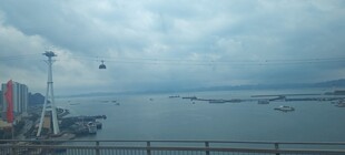 越南下龙湾海滨港口风景