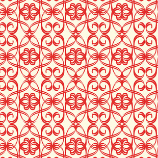 红色中式传统花纹图案