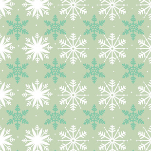 浅绿色底白色雪花图案