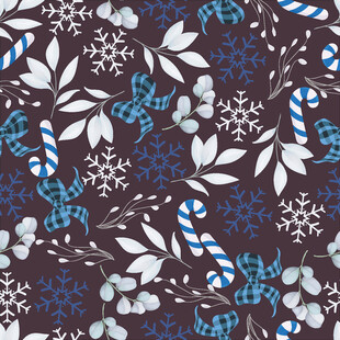 雪花糖果圣诞风花纹图案