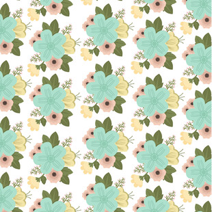 清新花卉无缝图案背景