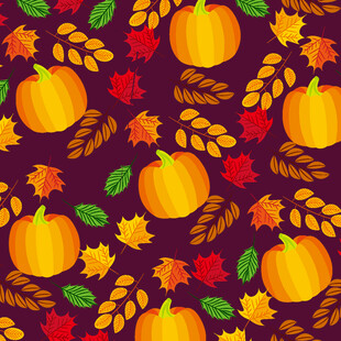秋季南瓜枫叶图案背景