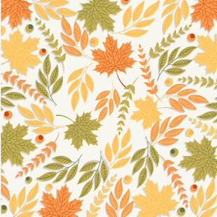 秋季树叶图案无缝背景图