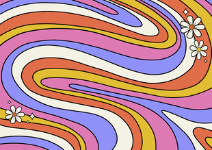 多彩波浪花纹图案设计