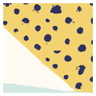 黄色底蓝色斑点图案布料