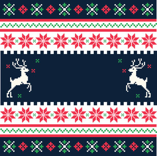 圣诞风驯鹿几何图案花纹