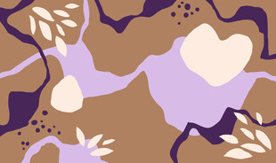 抽象几何植物花纹图案