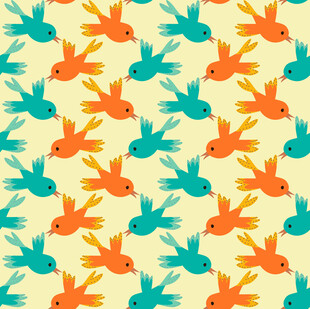 多彩飞鸟图案背景