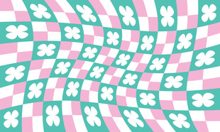 粉绿四叶草图案背景