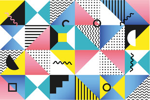 多彩几何抽象图案设计