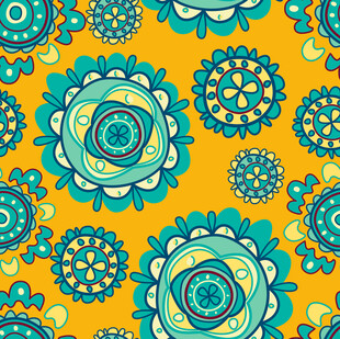 多彩花卉图案背景设计