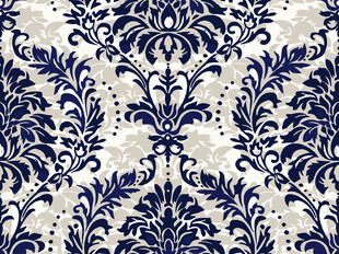 蓝白花卉复古花纹图案
