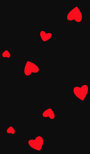 黑色背景上的红色爱心