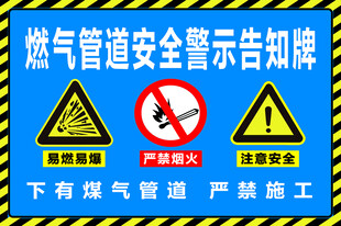 燃气管道安全警示告知牌
