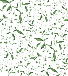 清新绿叶花卉无缝图案