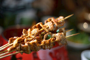 美味烤肉串 诱人色泽