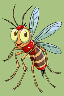 可爱卡通蚊子形象展示