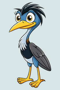 卡通长嘴鸟形象