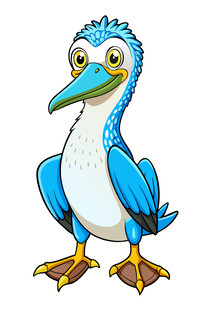可爱蓝色卡通鸟