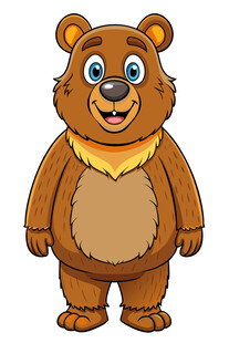 可爱站立棕熊卡通形象