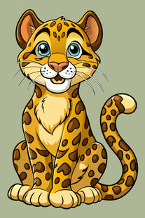 可爱小豹猫卡通形象