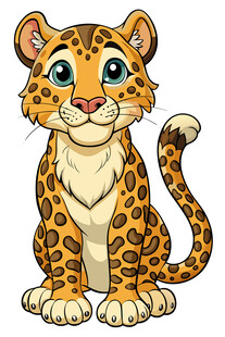 可爱小豹子卡通形象