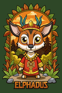 可爱小鹿精灵形象插画