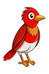 可爱红鸟卡通形象