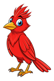 红色卡通小鸟形象