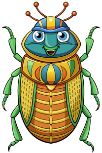 彩色卡通甲虫形象