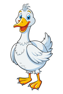 可爱卡通白鸭子