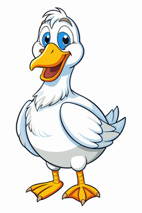可爱卡通白鸭子形象