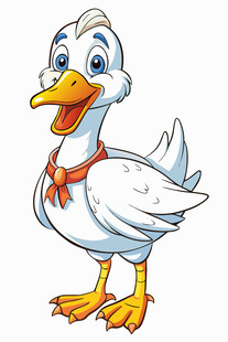 可爱卡通白鸭子形象