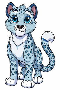 可爱卡通雪豹形象