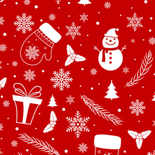 圣诞节日元素红色背景图