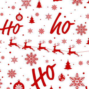 圣诞主题红色雪花驯鹿图案