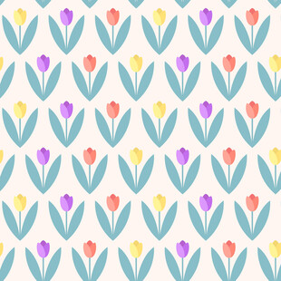 清新郁金香花卉图案背景