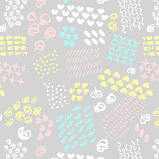 多彩几何图案无缝背景图