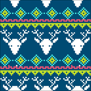 北欧风几何动物图案织物