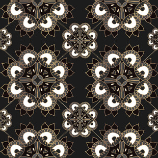 黑色底精致花纹图案