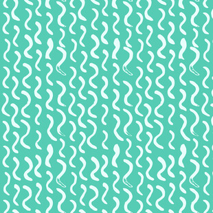 薄荷绿波浪纹无缝图案