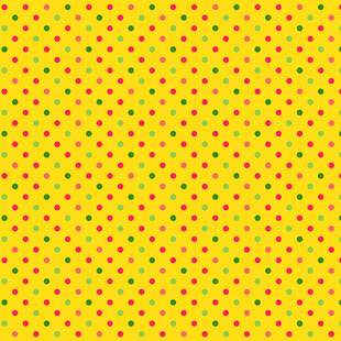 黄色底彩色圆点图案背景