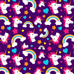 梦幻独角兽彩虹图案背景