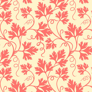 粉色花卉藤蔓无缝图案