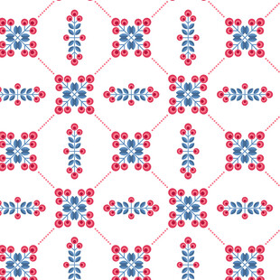 红蓝几何图案无缝花纹