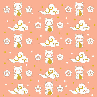 可爱和风达摩图案背景