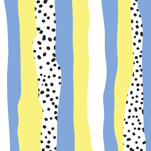 蓝黄波点条纹图案背景